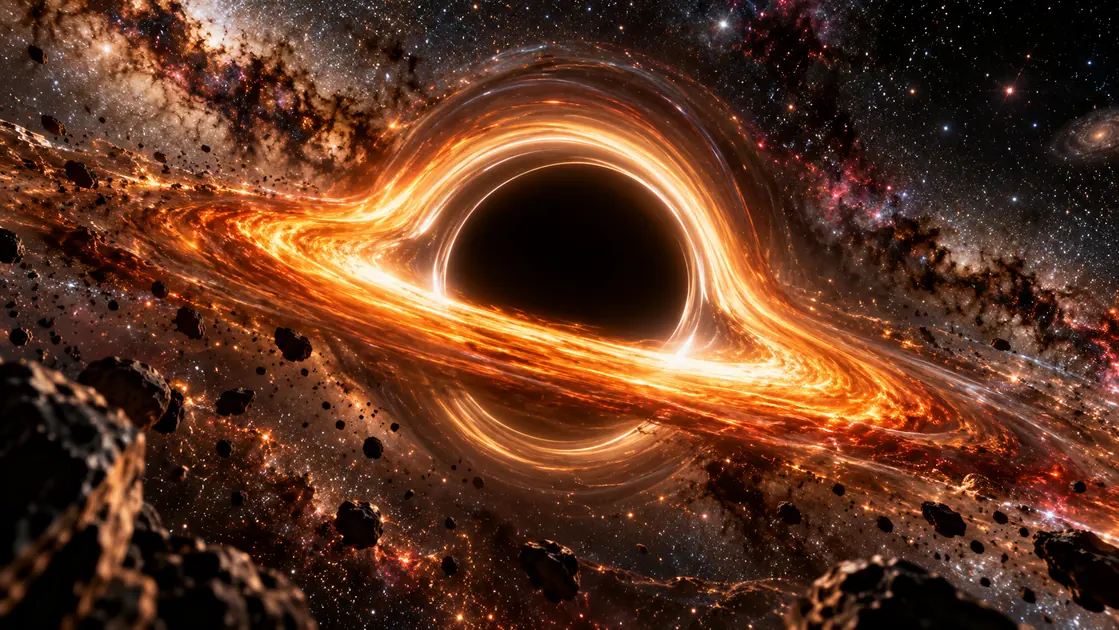 Beyond the event horizon concept illustration
